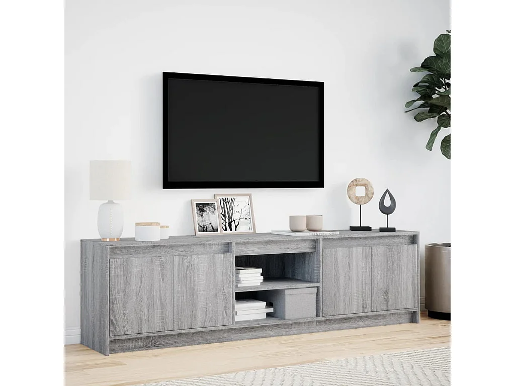 Meuble TV avec LED sonoma gris 180x34x50 cm bois d'ingénierie