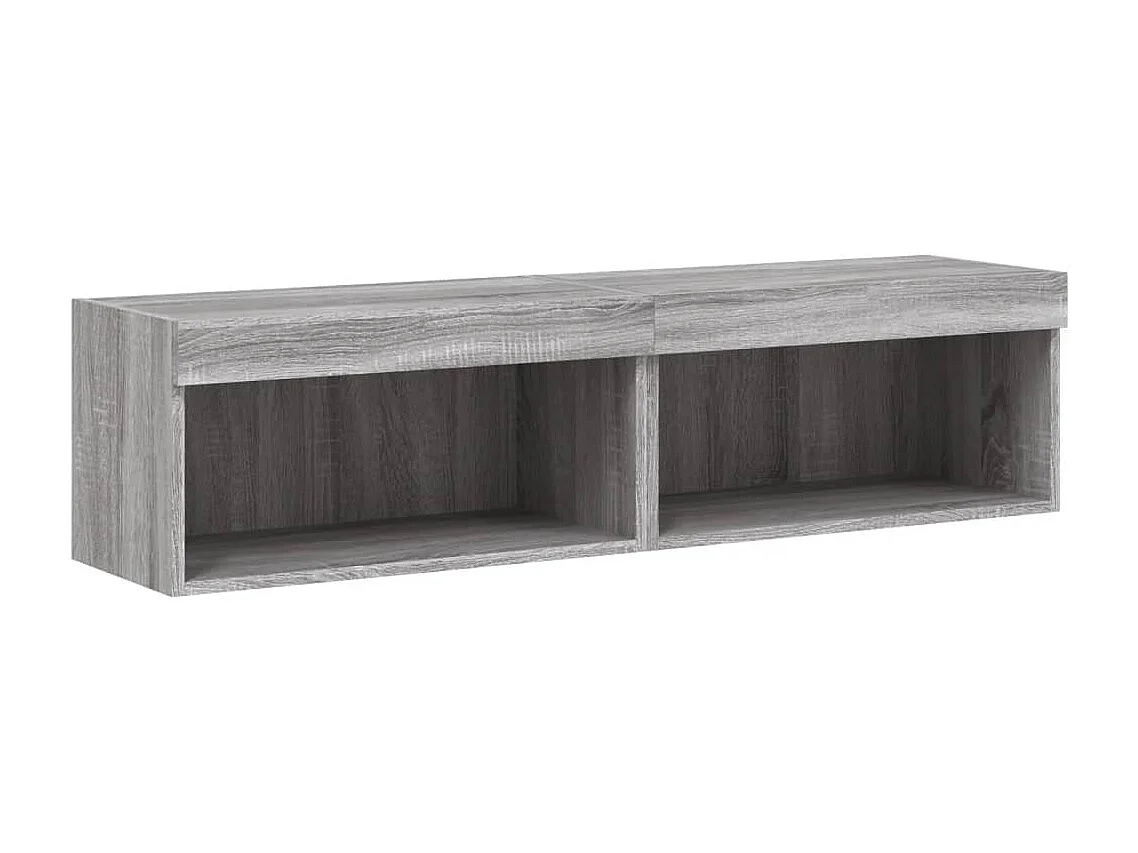 Mobili Porta TV con Luci LED 2pz Grigio Sonoma 60x30x30 cm
