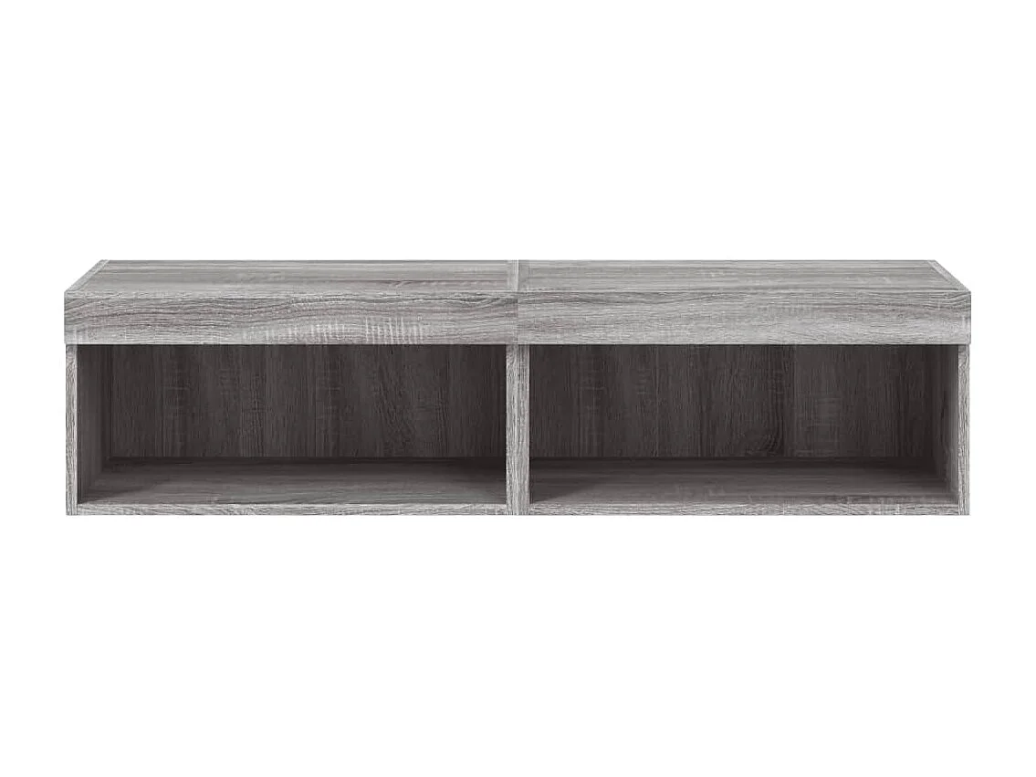 Mobili Porta TV con Luci LED 2pz Grigio Sonoma 60x30x30 cm