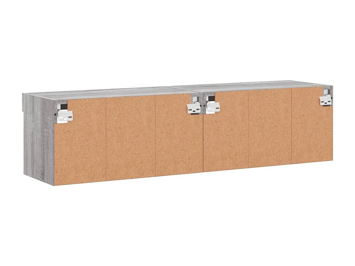 Mobili Porta TV con Luci LED 2pz Grigio Sonoma 60x30x30 cm