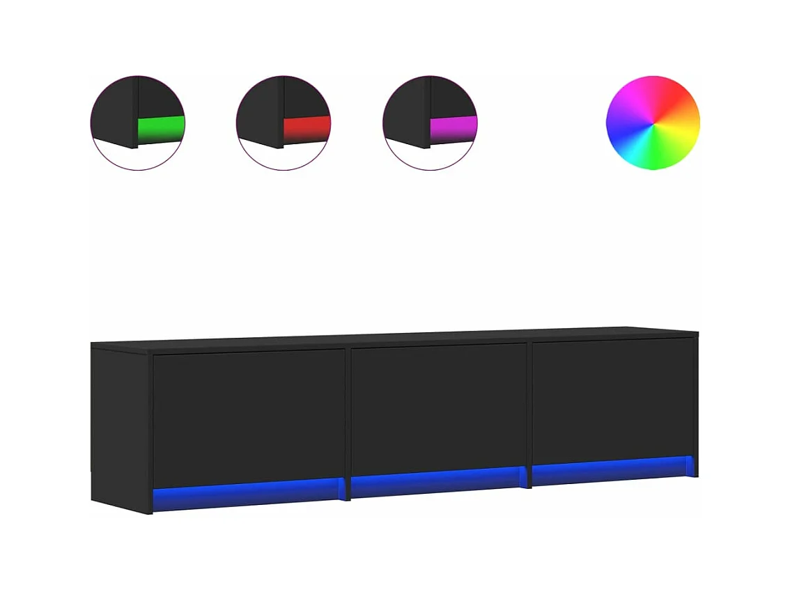 TV-Schrank mit LED-Beleuchtung Schwarz 165x34x40 cm