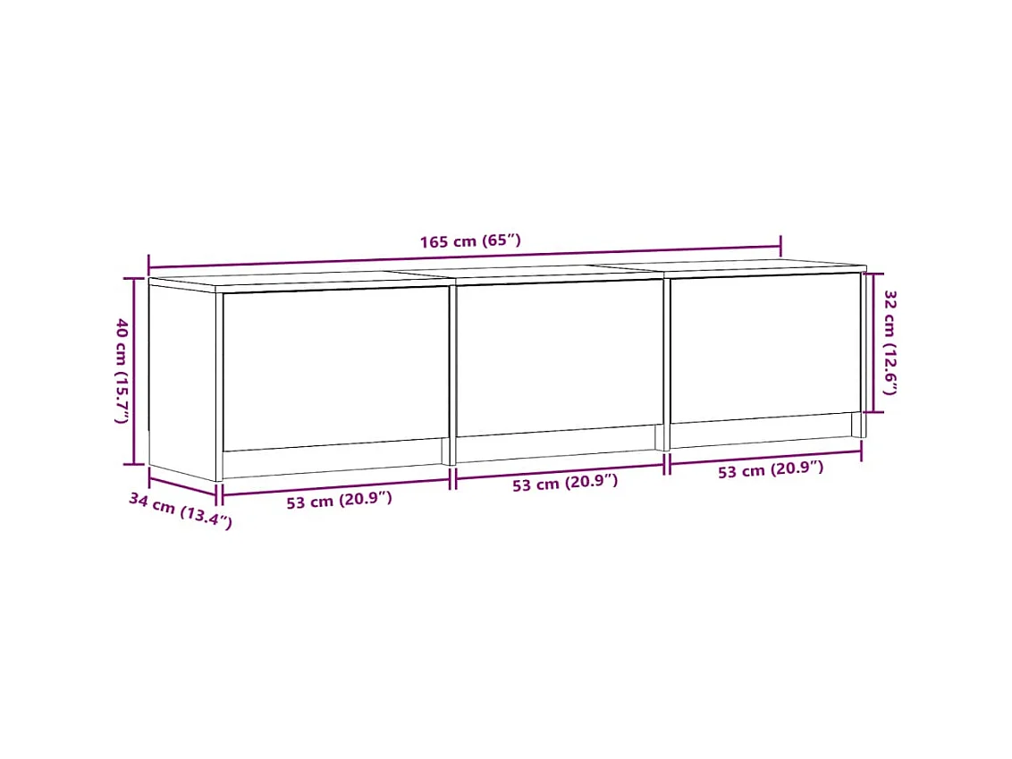 TV-Schrank mit LED-Beleuchtung Schwarz 165x34x40 cm