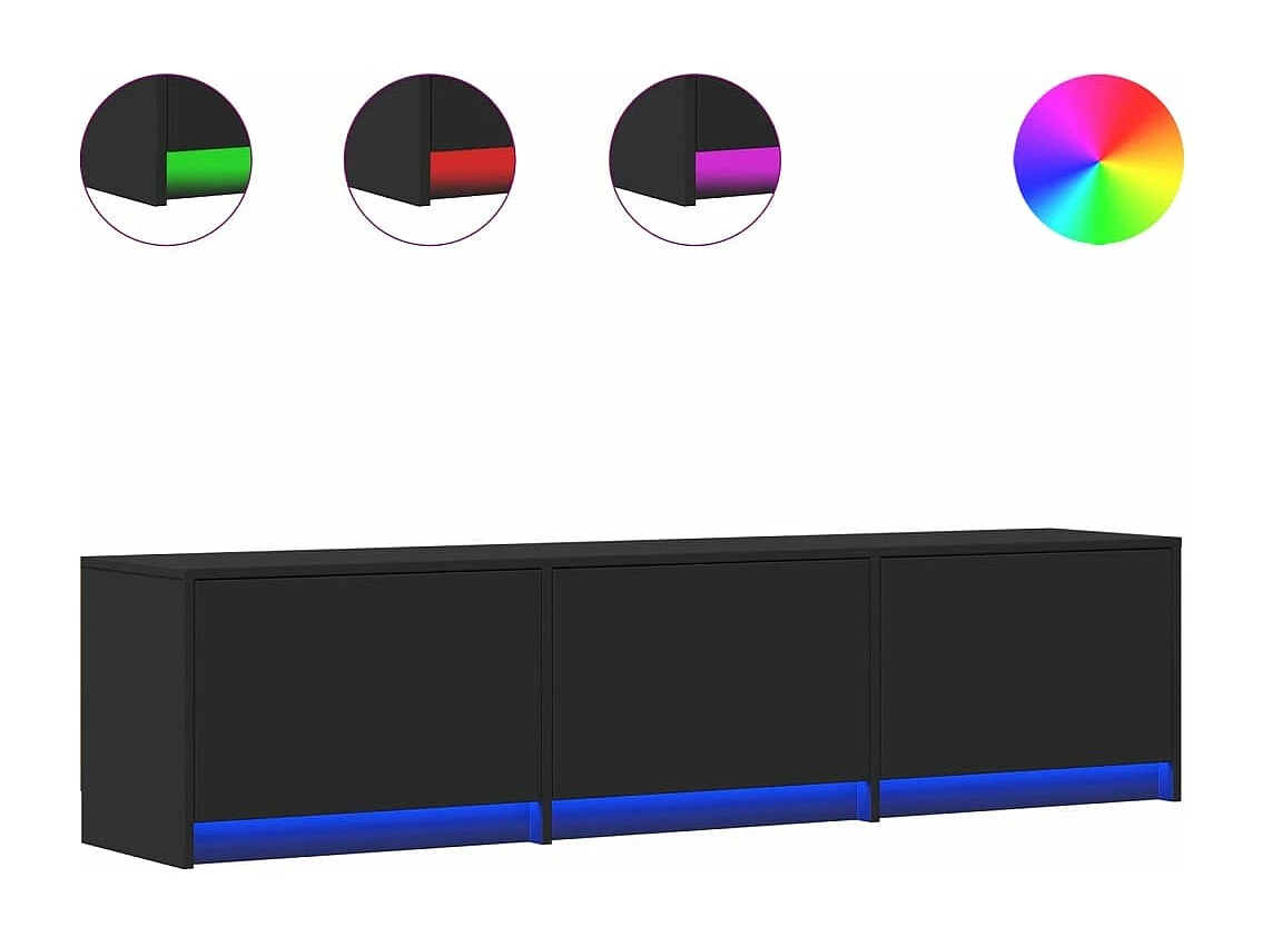 TV-Schrank mit LED-Beleuchtung Schwarz 165x34x40 cm