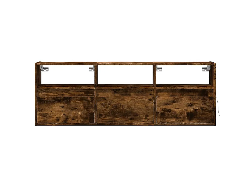 Mobile TV a Parete con Luci LED Rovere Fumo 130x31x45 cm