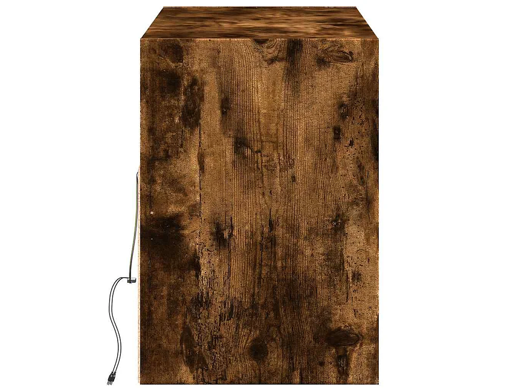 Mobile TV a Parete con Luci LED Rovere Fumo 130x31x45 cm