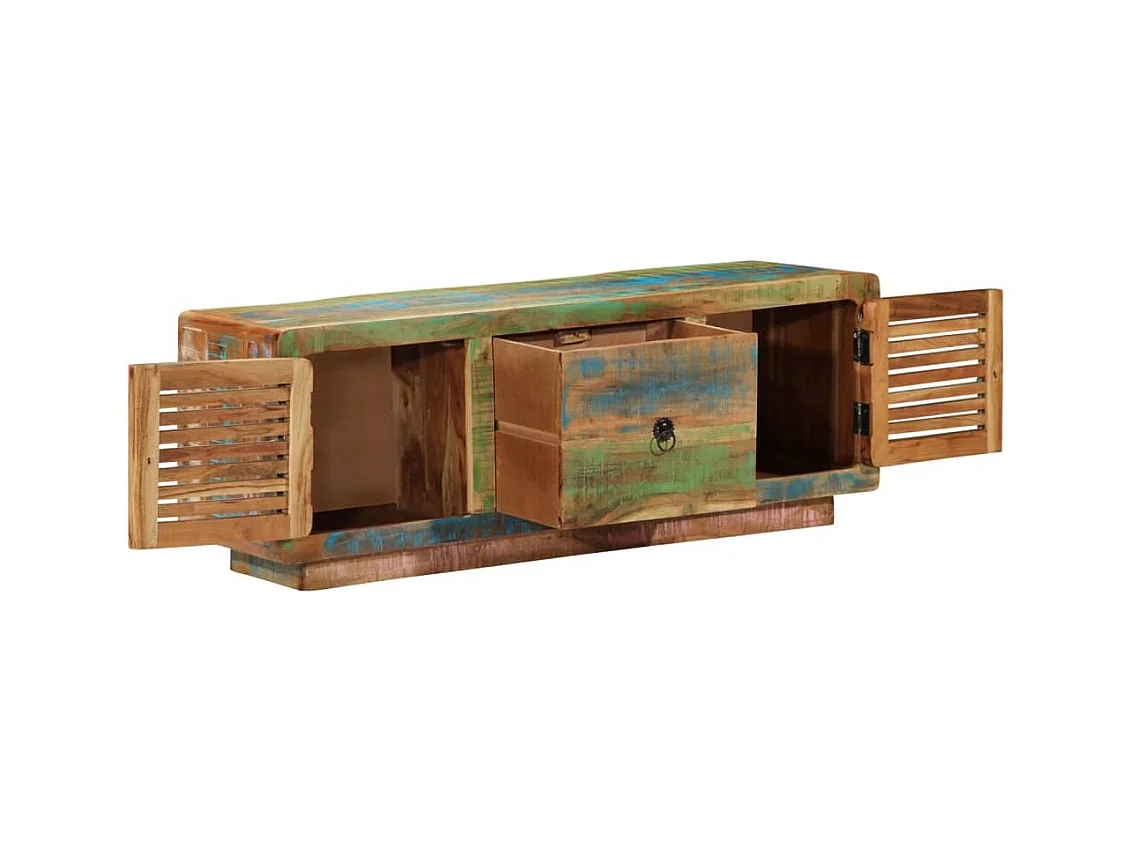 Mobile Porta TV 110x30x40 cm in Legno Massello di Recupero