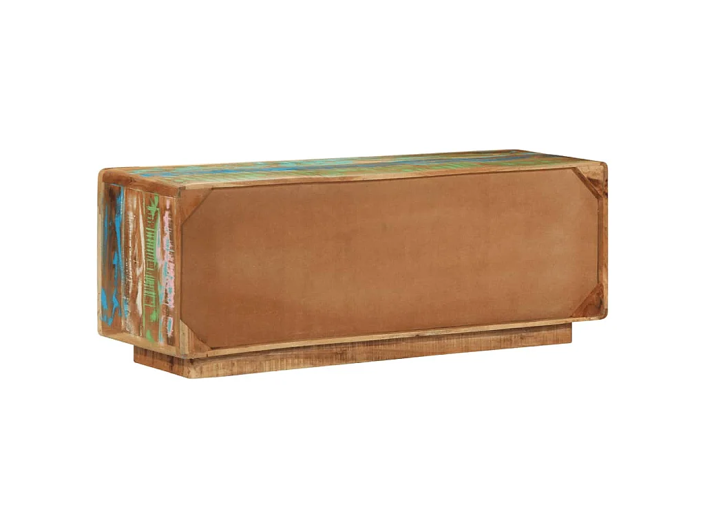 Meuble TV 110x30x40 cm bois massif de récupération