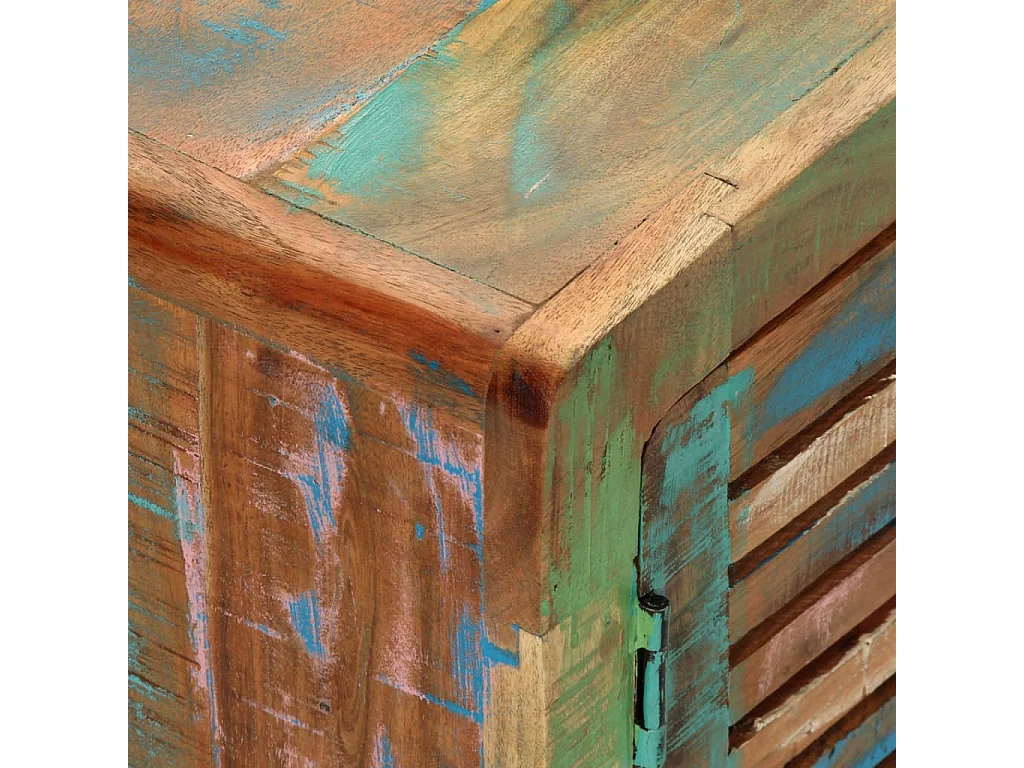 Meuble TV 110x30x40 cm bois massif de récupération