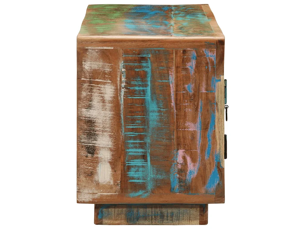 Meuble TV 110x30x40 cm bois massif de récupération