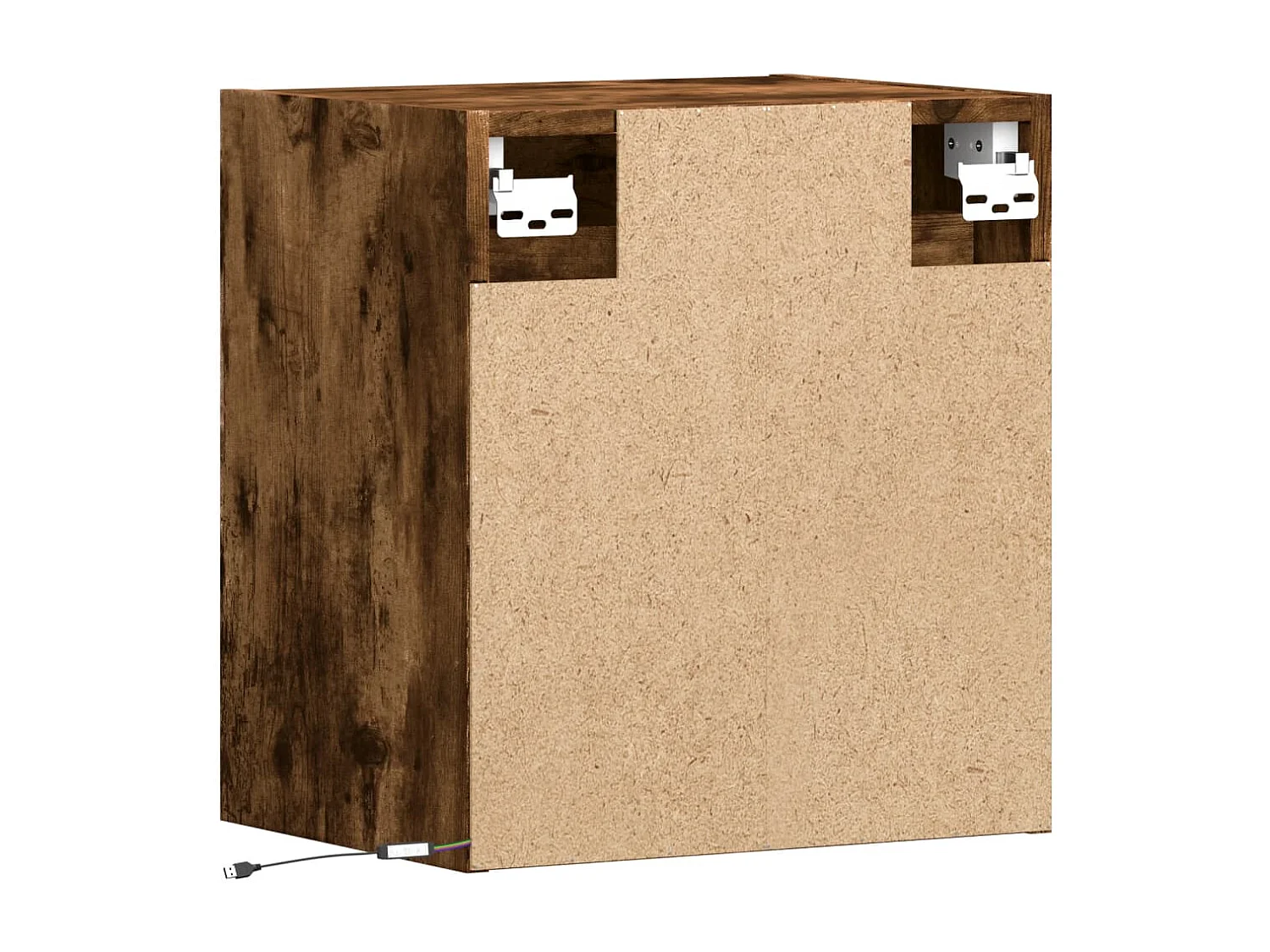 Mobili TV a Parete con Luci LED 2pz Rovere Fumo 41x31x45 cm