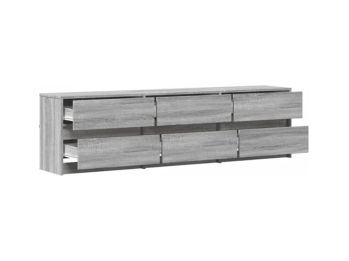 TV-Schrank mit LED-Beleuchtung Grau Sonoma 180x34x50 cm