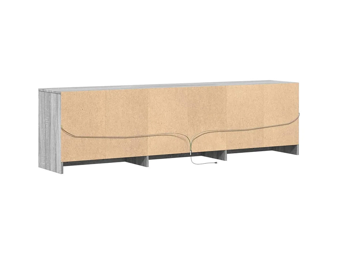 TV-Schrank mit LED-Beleuchtung Grau Sonoma 180x34x50 cm