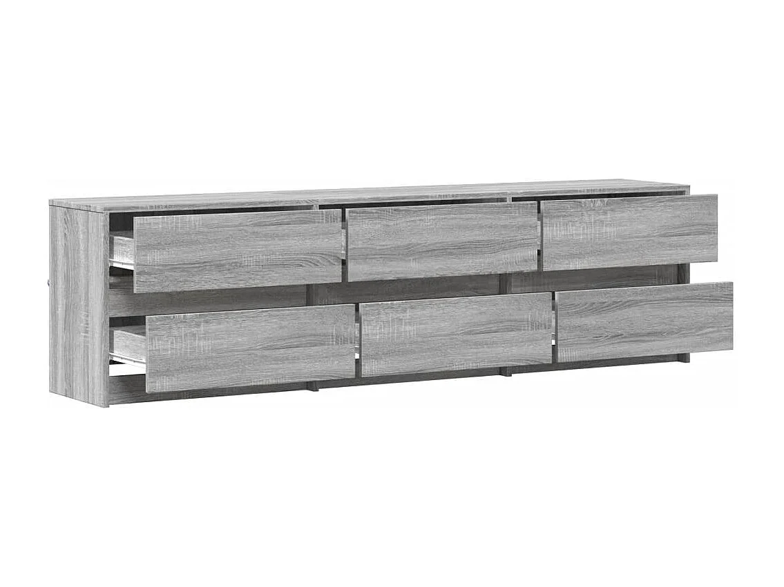 Meuble TV avec LED sonoma gris 180x34x50 cm bois d'ingénierie