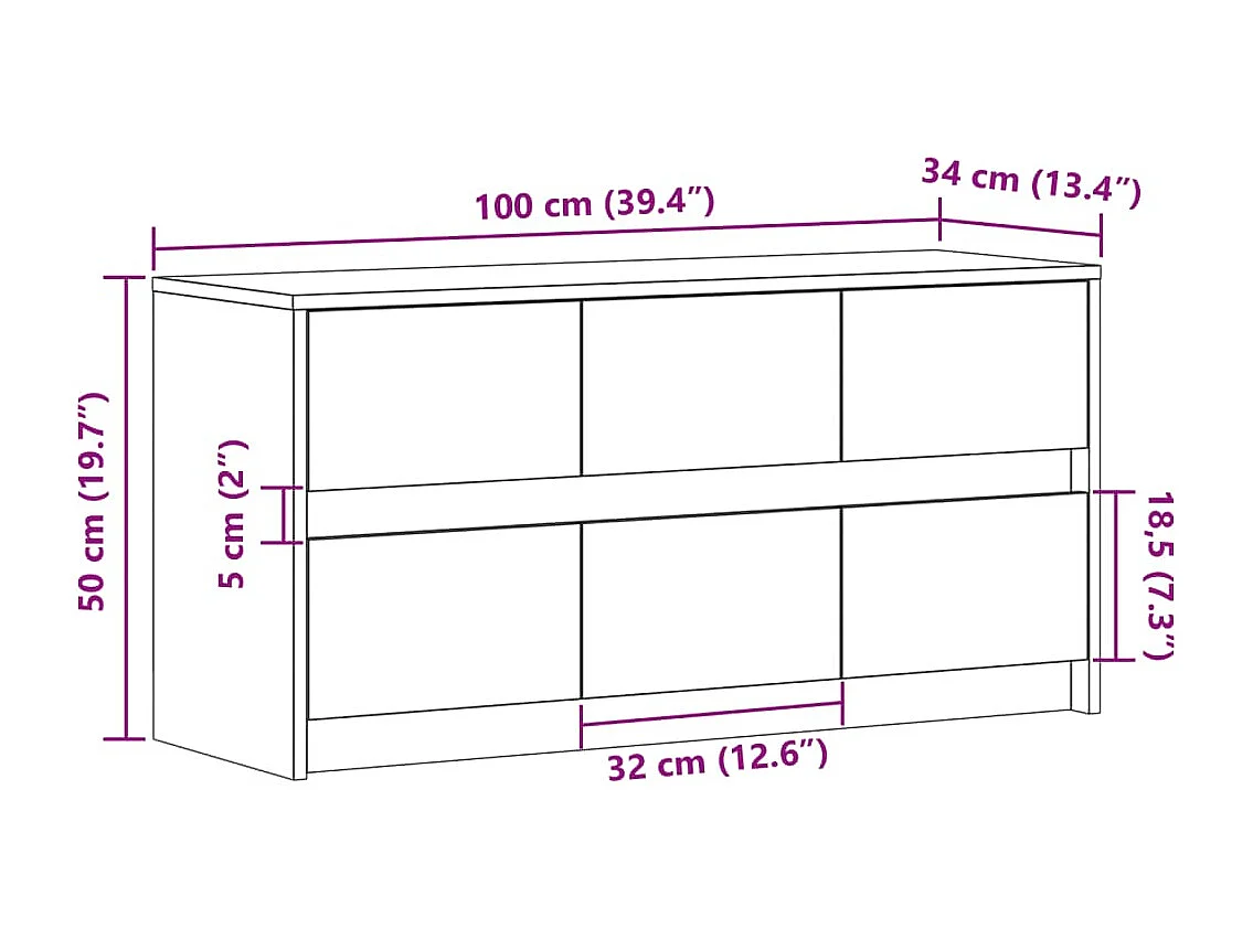 TV-Schrank mit LED-Beleuchtung Räuchereiche 100x34x50 cm