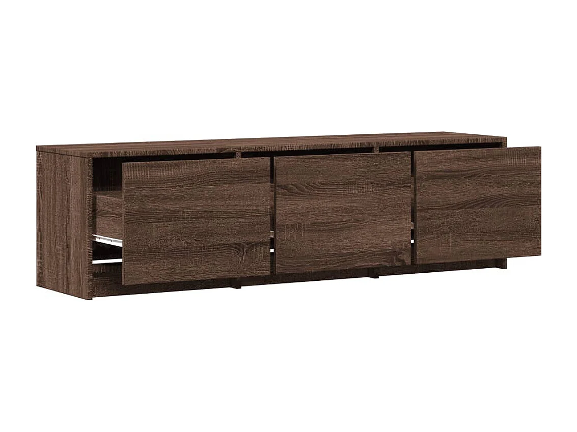 TV-Schrank LED Braun Eichen-Optik 140x34x40 cm Holzwerkstoff