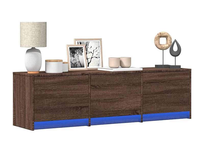 TV-Schrank LED Braun Eichen-Optik 140x34x40 cm Holzwerkstoff