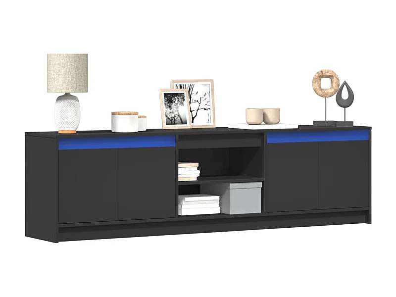 TV-Schrank mit LED-Beleuchtung Schwarz 180x34x50 cm