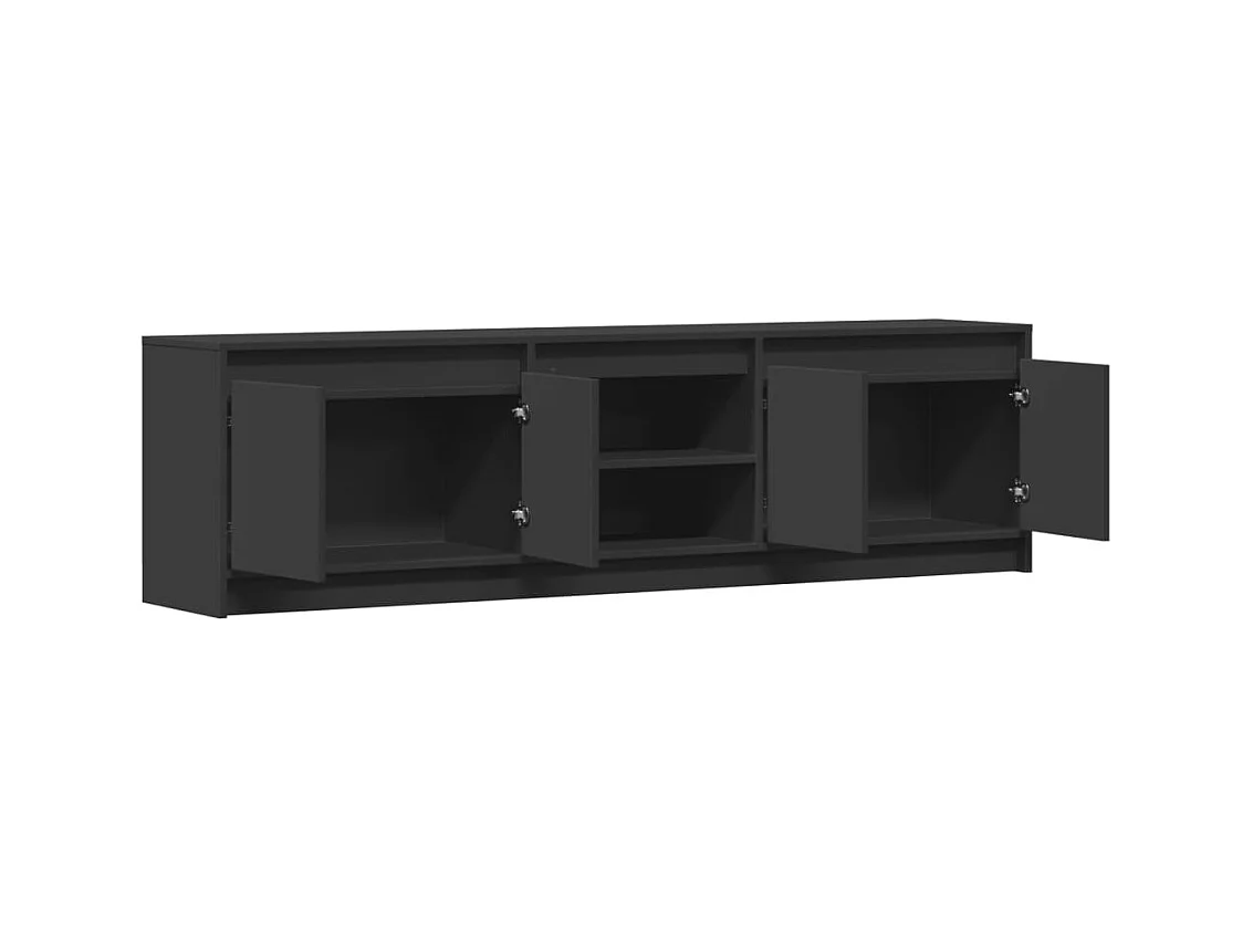 TV-Schrank mit LED-Beleuchtung Schwarz 180x34x50 cm
