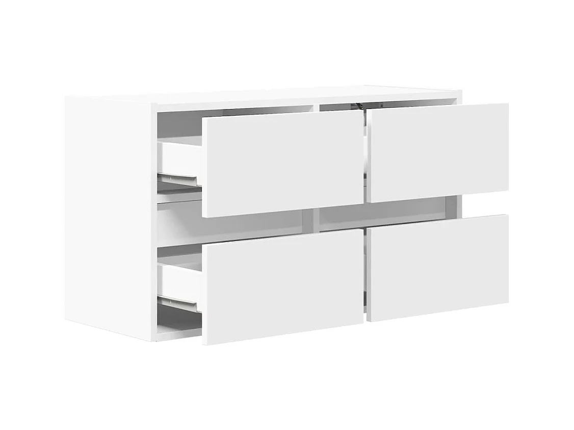 TV-Wandschrank mit LED-Beleuchtung Weiß 80x31x45 cm