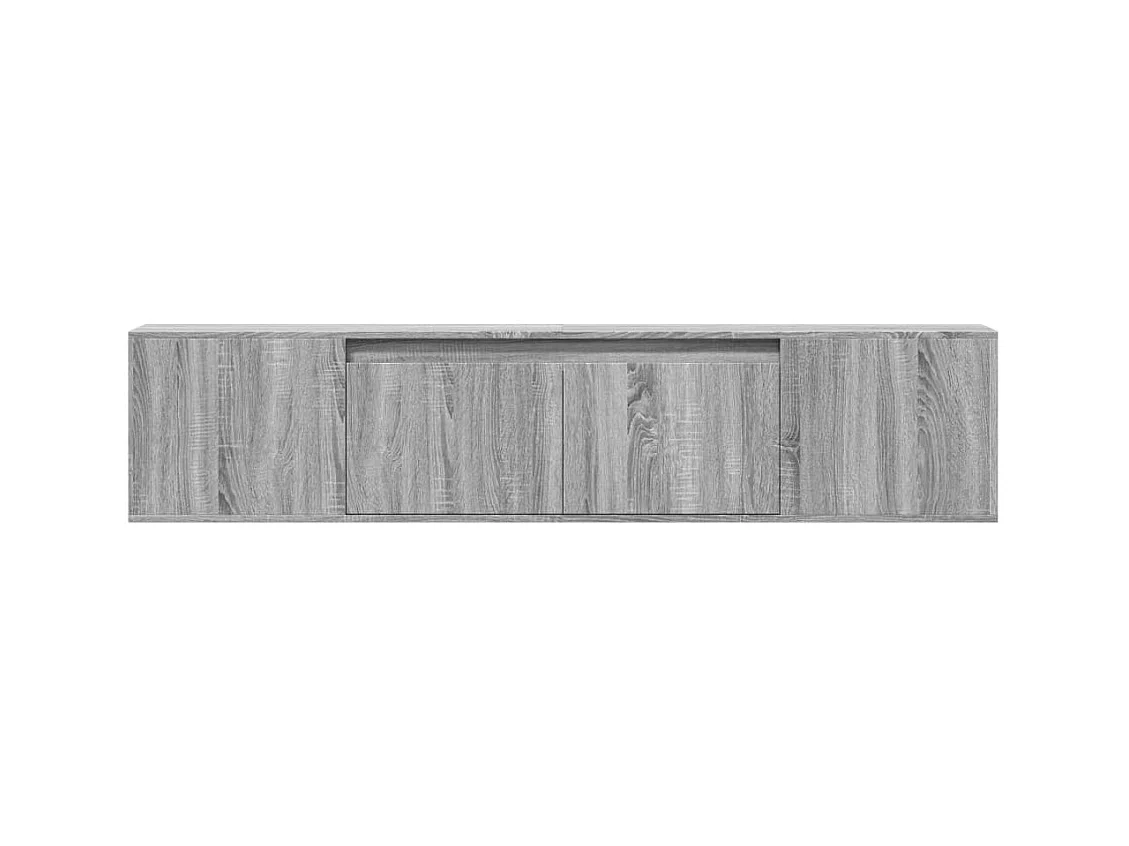 Tv-wandmeubel met LED-verlichting 180x31x39,5 cm grijs sonoma