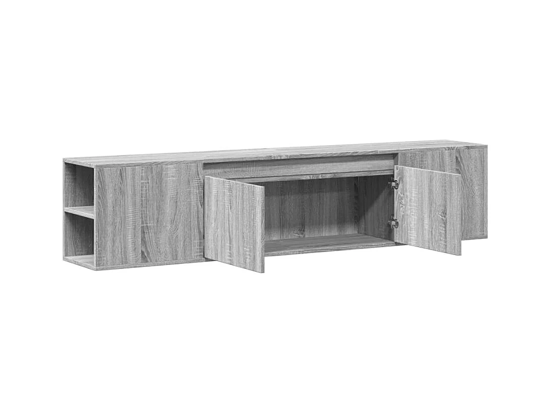 Tv-wandmeubel met LED-verlichting 180x31x39,5 cm grijs sonoma