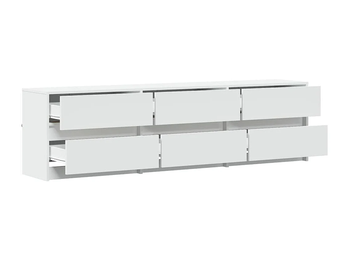 Meuble TV avec LED blanc 180x34x50 cm bois d'ingénierie