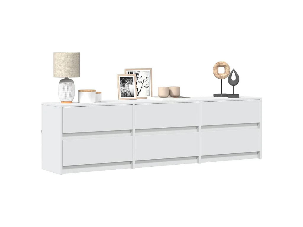 TV-Schrank mit LED-Beleuchtung Weiß 180x34x50 cm Holzwerkstoff
