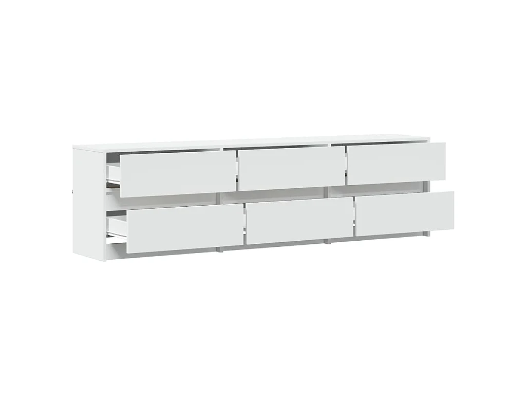 TV-Schrank mit LED-Beleuchtung Weiß 180x34x50 cm Holzwerkstoff