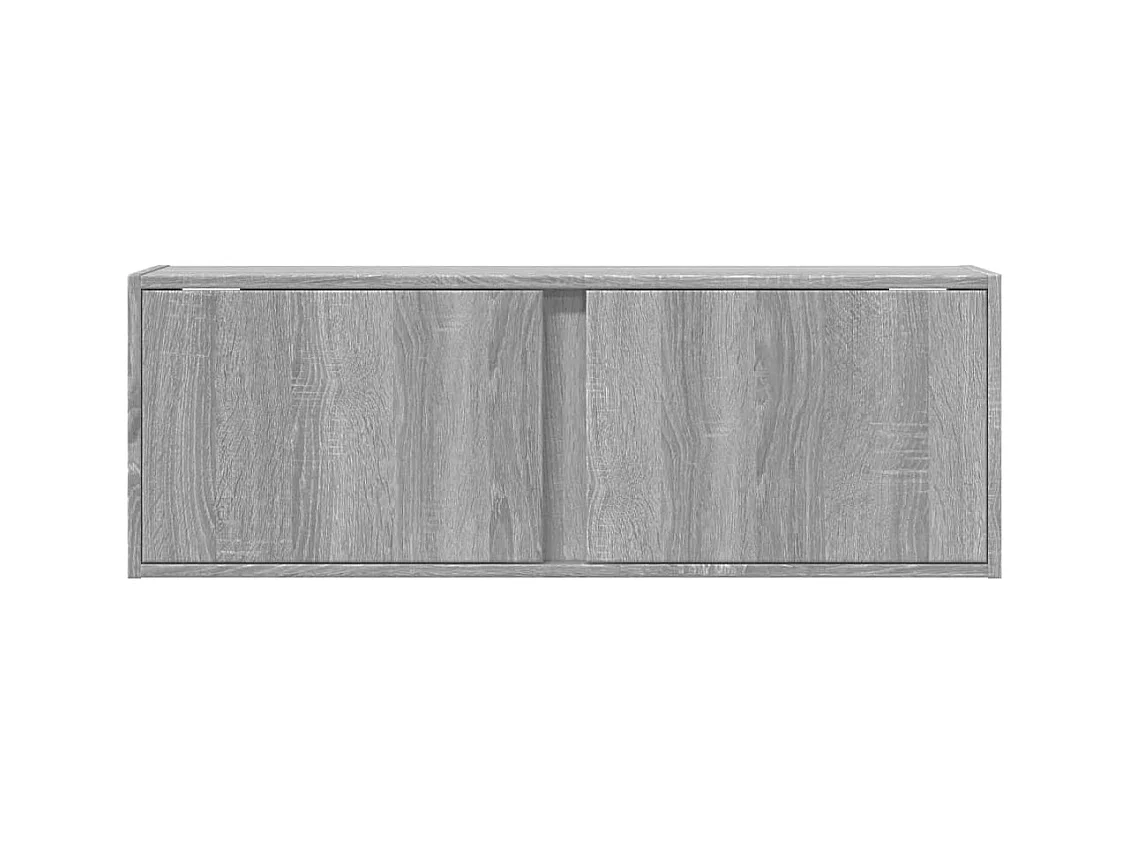 Meuble TV mural avec lumières LED sonoma gris 100x31x35 cm