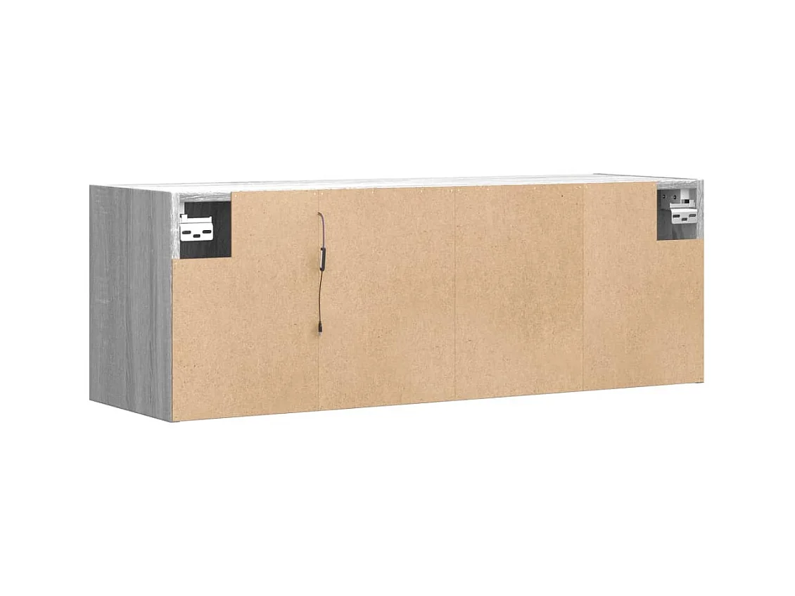 Meuble TV mural avec lumières LED sonoma gris 100x31x35 cm