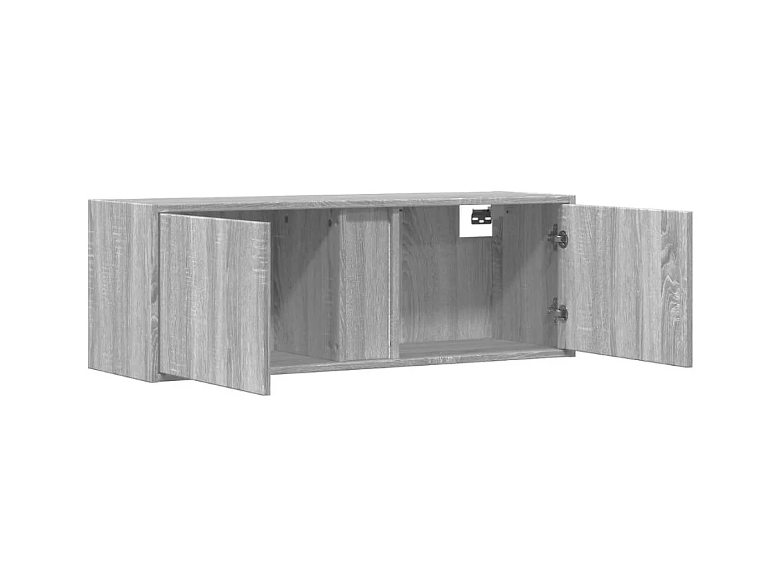 TV-Wandschrank mit LED-Beleuchtung Grau Sonoma 100x31x35 cm