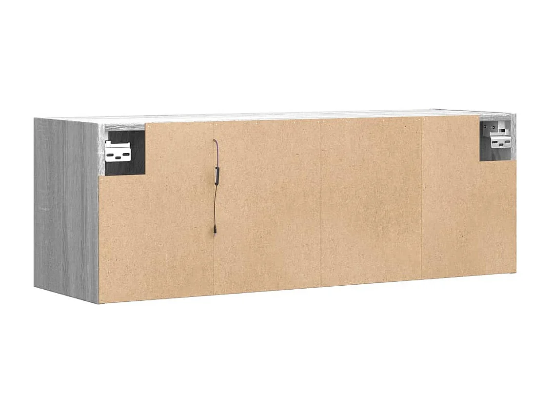 Mueble de TV de pared con luces LED gris Sonoma 100x31x35 cm