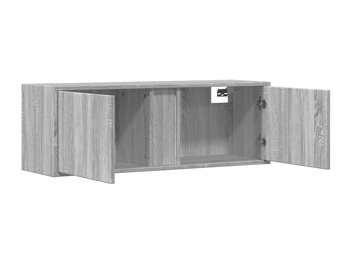 Mueble de TV de pared con luces LED gris Sonoma 100x31x35 cm