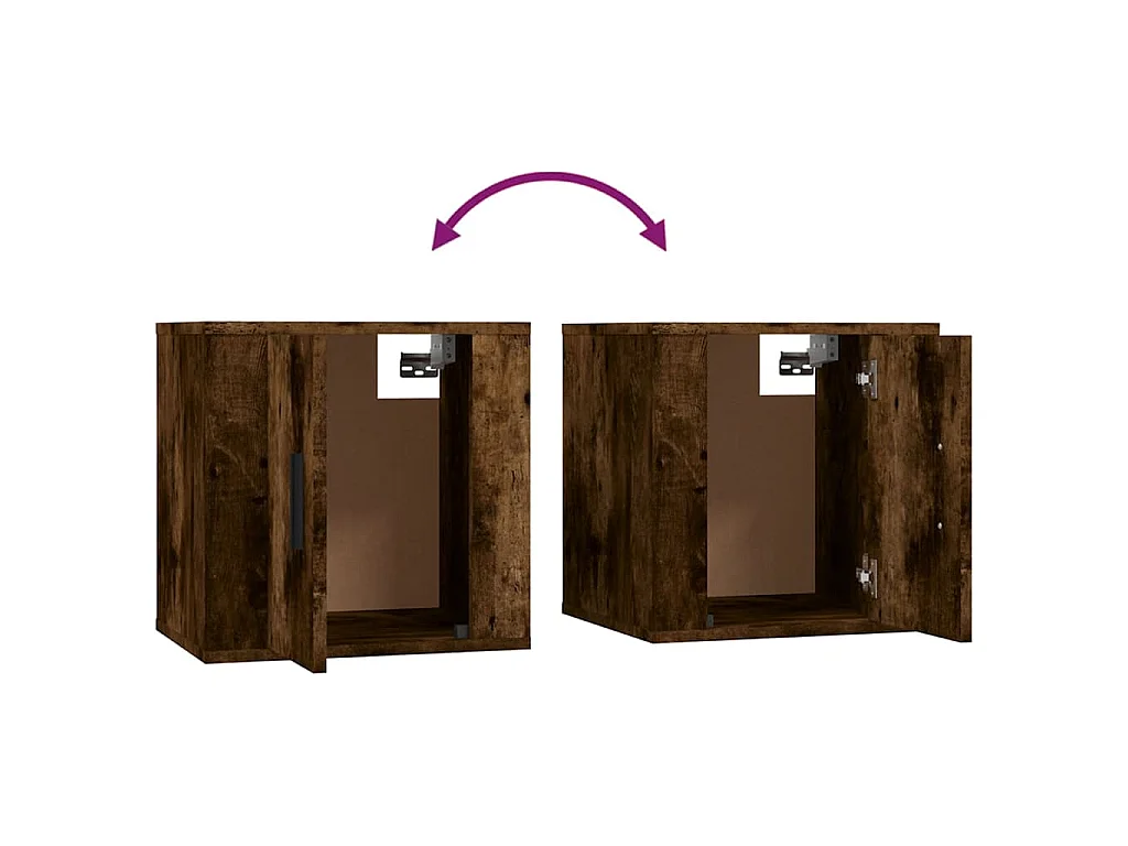 Set Mobili Porta TV 3 pz Rovere Fumo in Legno Multistrato