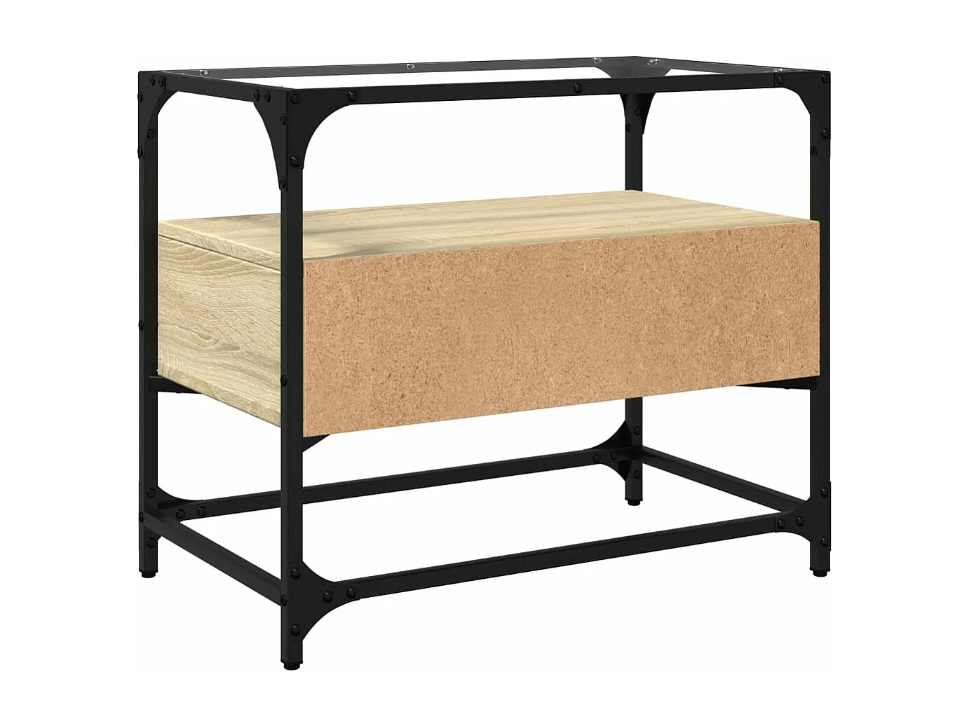 TV-Schrank mit Glasplatte Sonoma-Eiche 60x35x51cm Holzwerkstoff