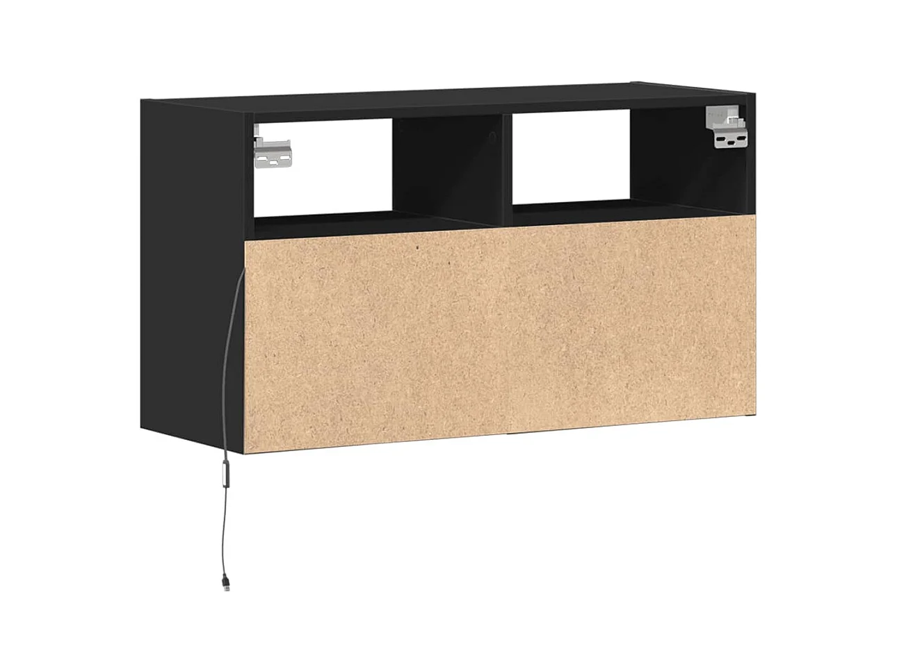 Meuble TV mural avec lumières LED noir 80x31x45 cm