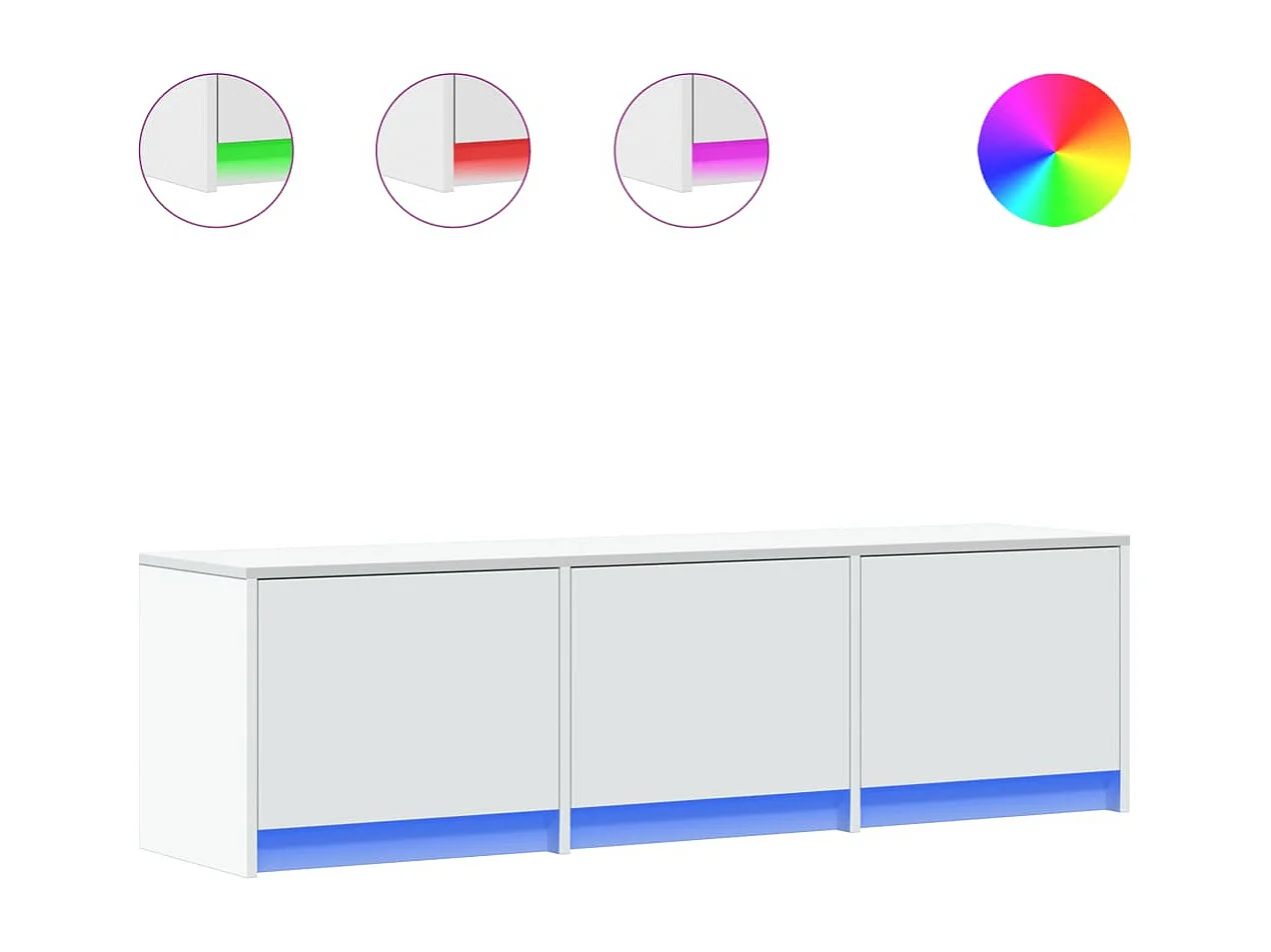 TV-Schrank mit LED-Beleuchtung Weiß 140x34x40 cm Holzwerkstoff