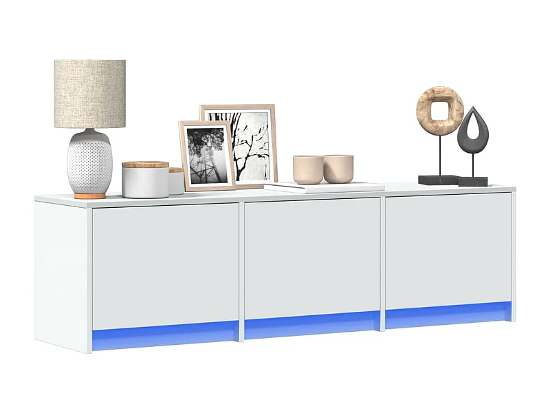 TV-Schrank mit LED-Beleuchtung Weiß 140x34x40 cm Holzwerkstoff
