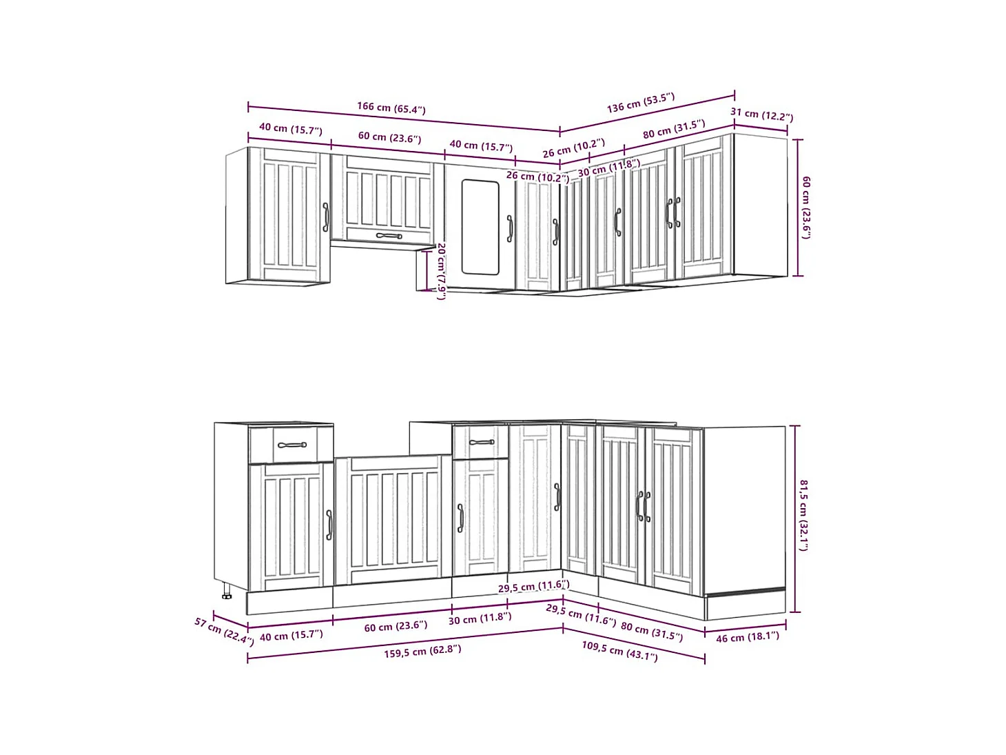 Ensemble d'armoires de cuisine 11 pcs Kalmar bois d'ingénierie