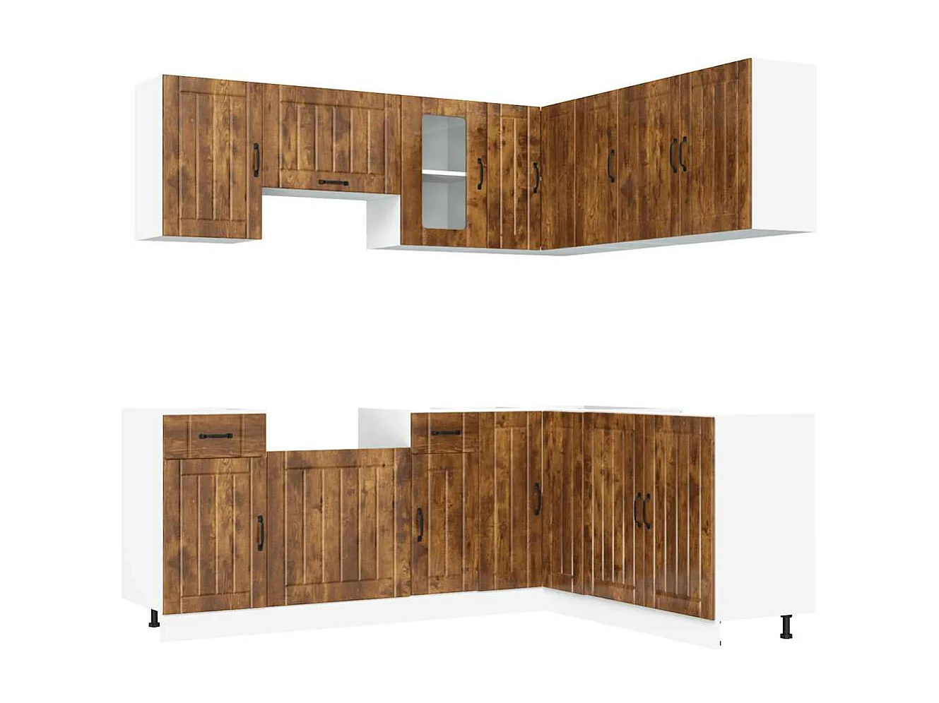 11-tlg. Küchenschrank-Set Kalmar Räuchereiche Holzwerkstoff