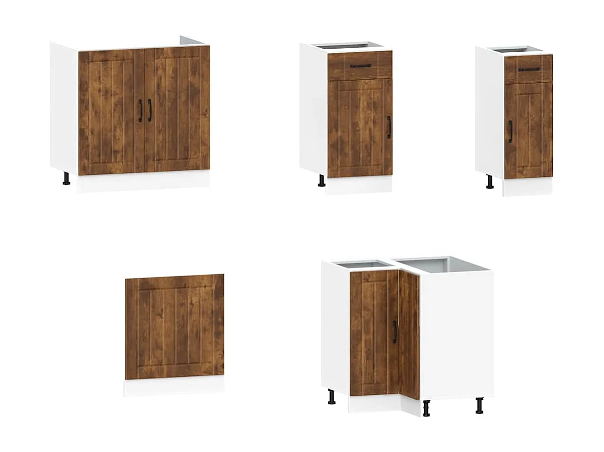 11-tlg. Küchenschrank-Set Kalmar Räuchereiche Holzwerkstoff