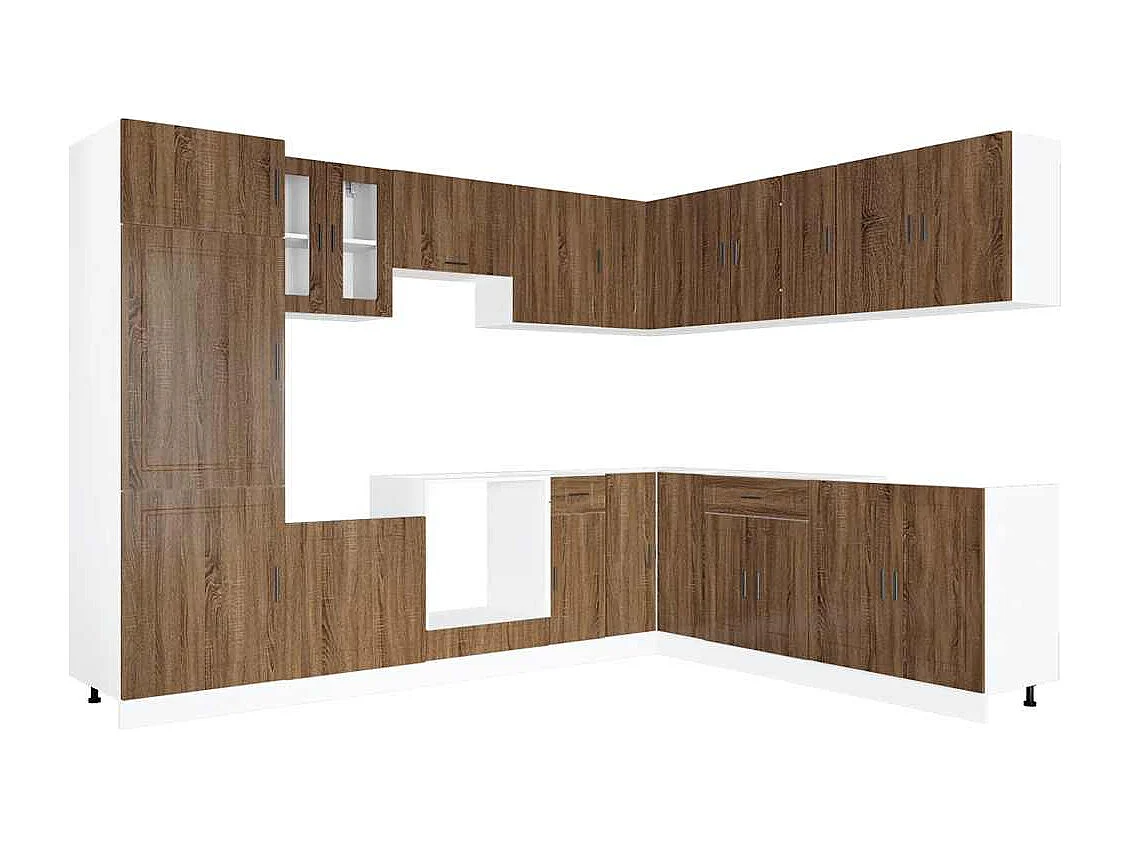 Ensemble d'armoires de cuisine 14 pcs Porto bois d'ingénierie