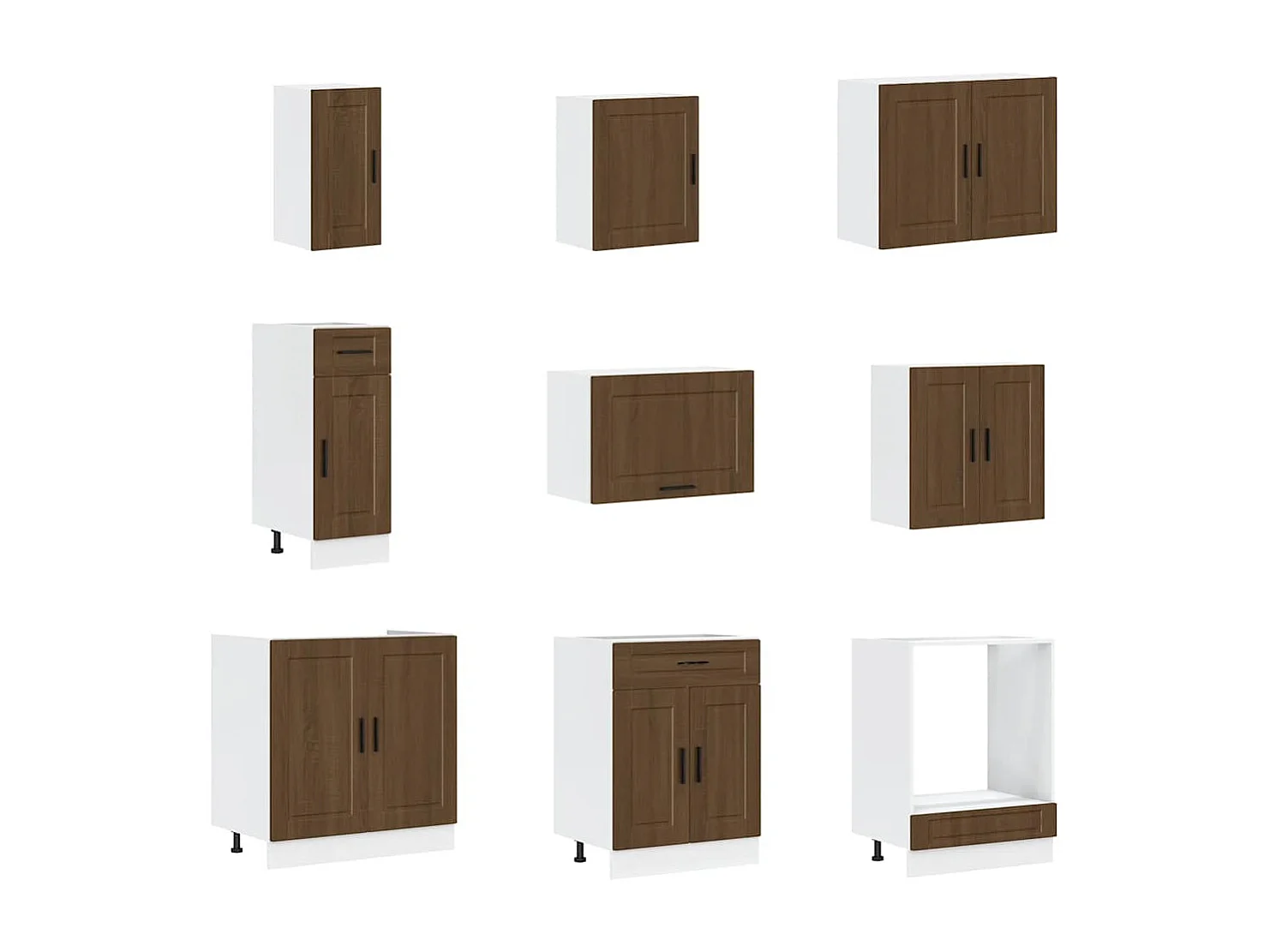 Ensemble d'armoires de cuisine 14 pcs Porto bois d'ingénierie