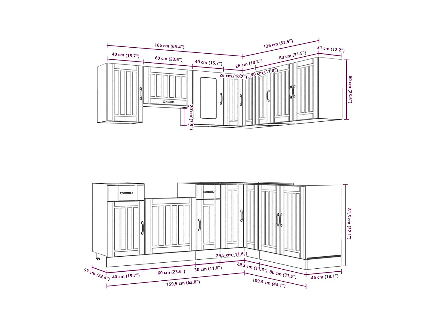 Ensemble d'armoires de cuisine 11 pcs Kalmar bois d'ingénierie