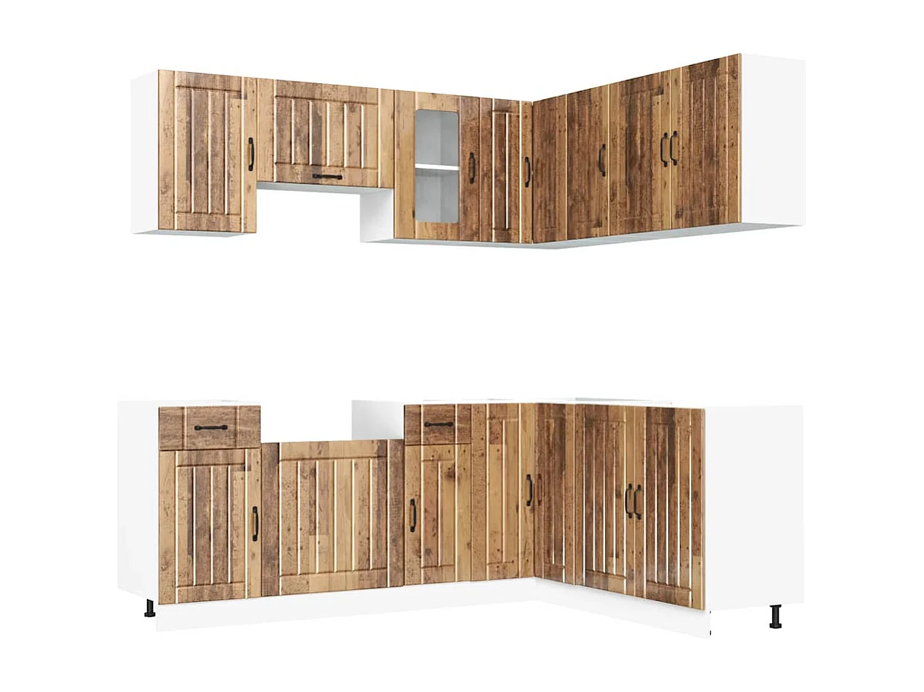 11-tlg. Küchenschrank-Set Kalmar Altholz-Optik Holzwerkstoff