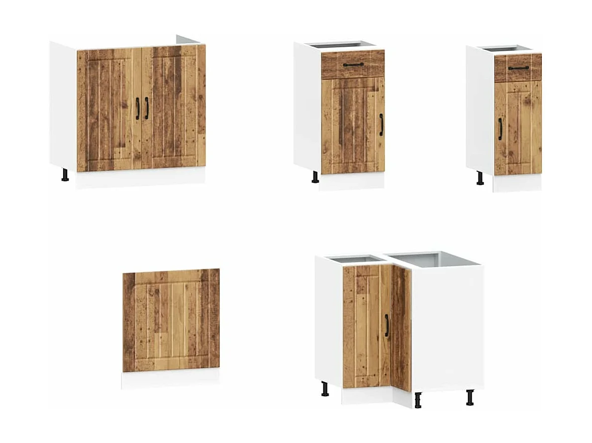 11-tlg. Küchenschrank-Set Kalmar Altholz-Optik Holzwerkstoff