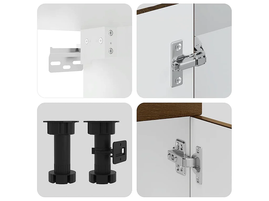 Ensemble de 14 meubles de cuisine en bois d'ingénierie "Kalmar" en chêne brun