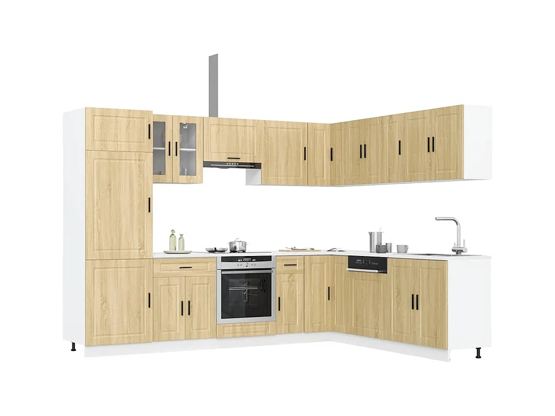 Set Mobili da Cucina 14 pz Porto Rovere Sonoma in Truciolato