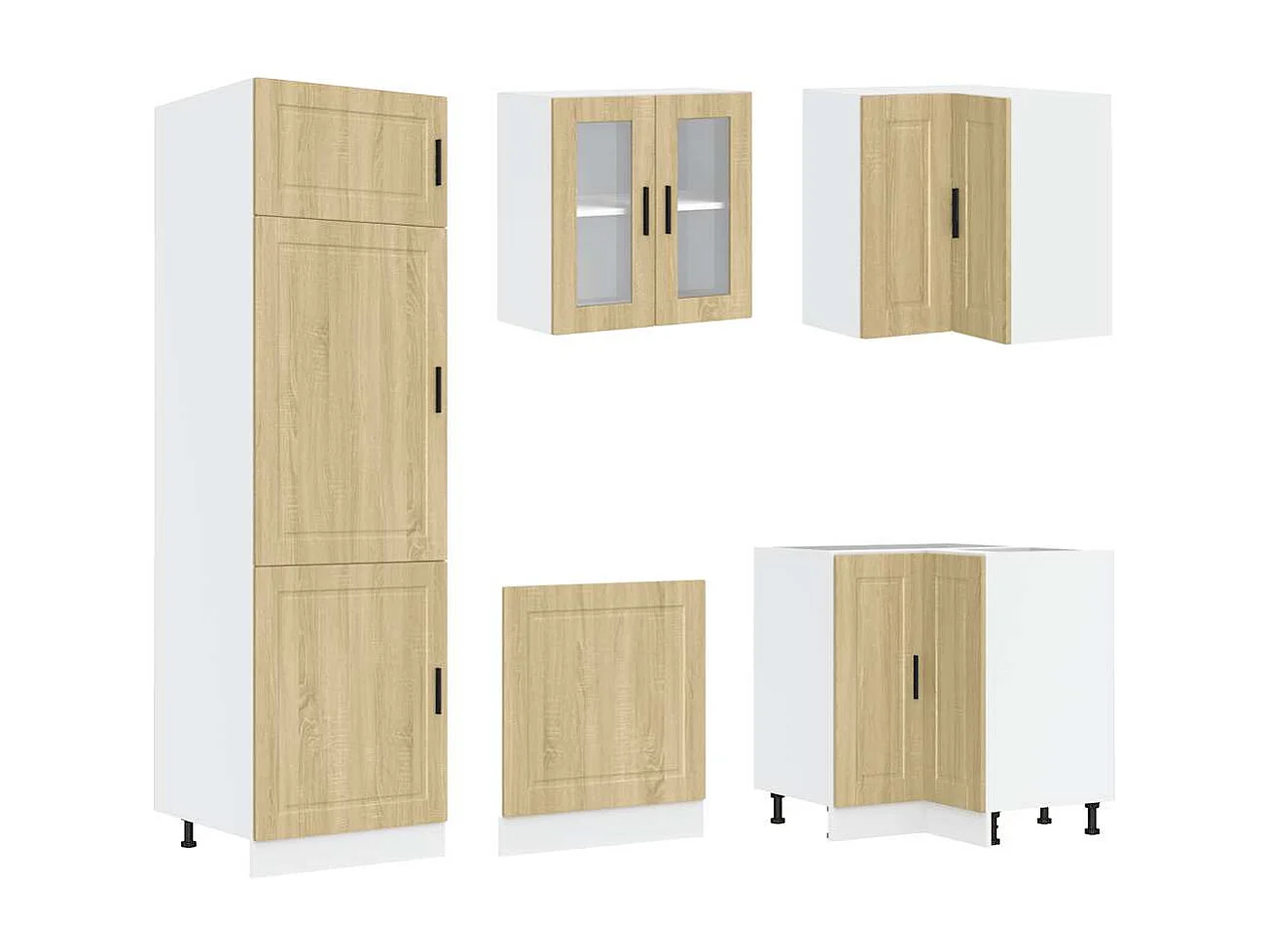 Mueble cocina Porto roble sonoma 14 pzas madera contrachapada