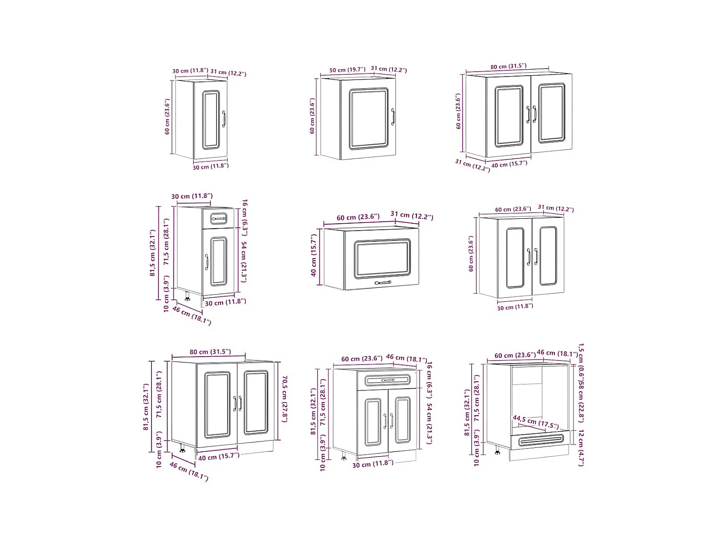 Ensemble d'armoires de cuisine 14 pcs Kalmar bois d'ingénierie